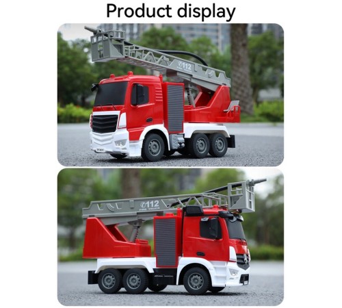 Радиоуправляемая пожарная машина Double Eagle Mercedes-Benz ANTOS 1/26 2.4G брызгает водой RTR