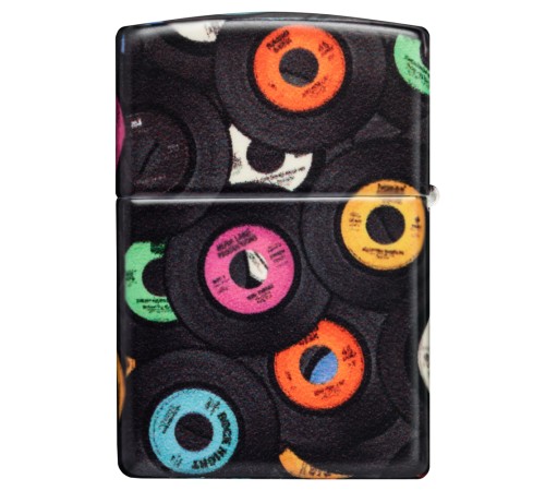Зажигалка ZIPPO Records Design с покрытием 540 Matte, латунь/сталь, черная, 38x13x57 мм