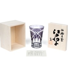 Стакан TAJIMA GLASS Хризантема и веер 240 мл, фиолетовый