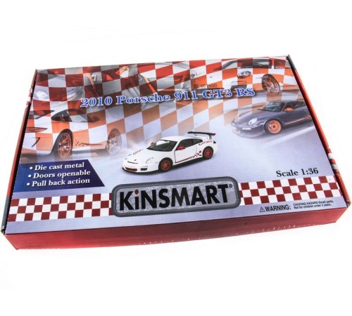 Машина Kinsmart 1:36 Porche 911 GT3 RS 2010 инерция (1/12шт.) б/к