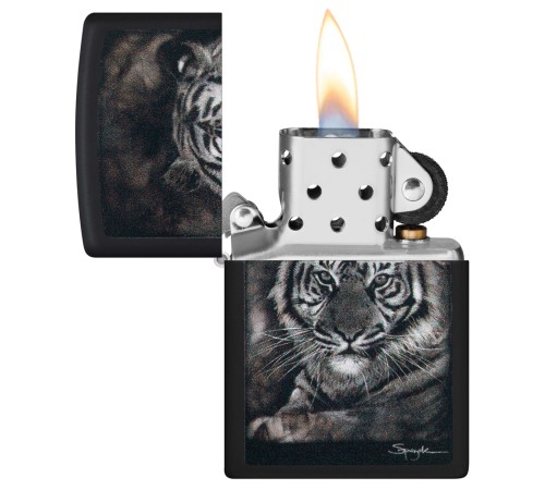 Зажигалка ZIPPO Spazuk Design с покрытием Black Matte, латунь/сталь, чёрная, матовая, 38x13x57 мм