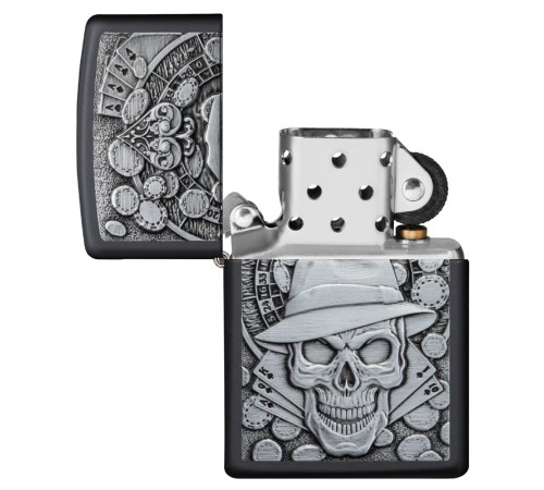 Зажигалка ZIPPO Classic с покрытием Black Matte, латунь/сталь, чёрная, матовая, 38x13x57 мм