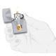 Зажигалка ZIPPO Classic с покрытием Satin Chrome™, латунь/сталь, серебристая, матовая, 38x13x57 мм