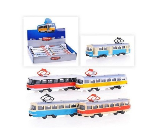 Машина АВТОПАРК 1:54 Трамвай 6551 в асс. инерция (1/12шт.) б/к