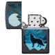 Зажигалка ZIPPO Wolf and Moon с покрытием Black Matte, латунь/сталь, чёрная, матовая, 38x13x57 мм