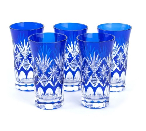 Набор стаканов TAJIMA GLASS Звезды 190 мл, лазурный, 5 шт