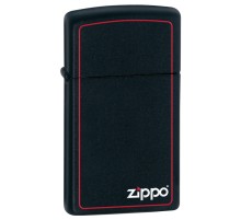 Зажигалка ZIPPO Slim® с покрытием Black Matte, латунь/сталь, чёрная, матовая, 29x10x60 мм