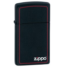 Зажигалка ZIPPO Slim® с покрытием Black Matte, латунь/сталь, чёрная, матовая, 29x10x60 мм