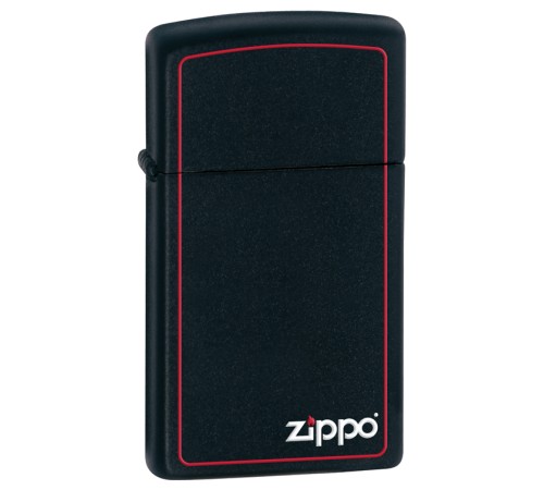 Зажигалка ZIPPO Slim® с покрытием Black Matte, латунь/сталь, чёрная, матовая, 29x10x60 мм