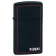 Зажигалка ZIPPO Slim® с покрытием Black Matte, латунь/сталь, чёрная, матовая, 29x10x60 мм