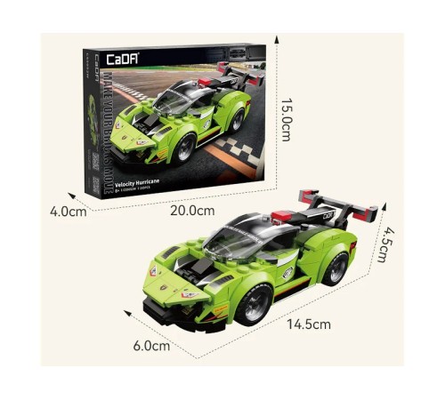 Конструктор CaDA спортивная машинка Velocity Hurricane 1/24 (165 деталей)