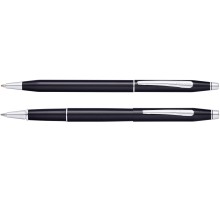 Набор Cross Classic Century Black Lacquer: шариковая ручка и ручка-роллер, цвет - черный