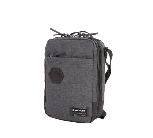 Сумка наплечная вертикальная WENGER, cерая, ткань Grey Heather/ полиэстер 600D PU , 19х11х28 см, 6 л