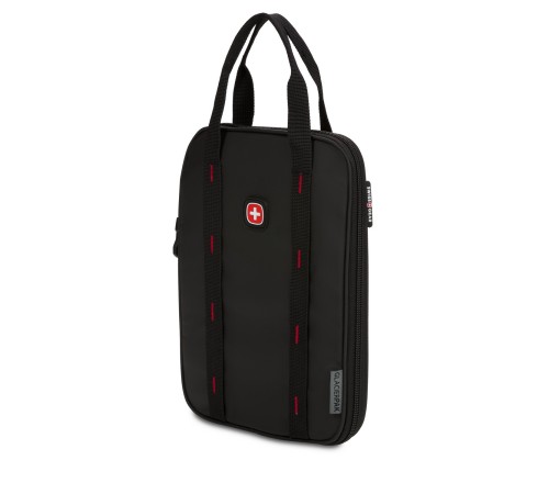 Термосумка для ланча SWISSGEAR, прорезиненный полиэстер 600D, черный/красный, 23х15х10 см, 3,5 л