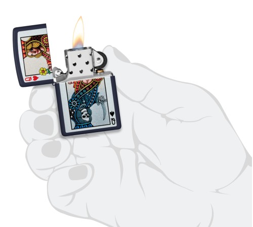 Зажигалка ZIPPO Queen Design с покрытием Navy Matte, латунь/сталь, синяя, матовая, 38x13x57 мм