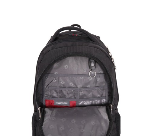 Рюкзак WENGER, 15”, чёрный/красный, полиэстер, 35х20х47 см, 33 л