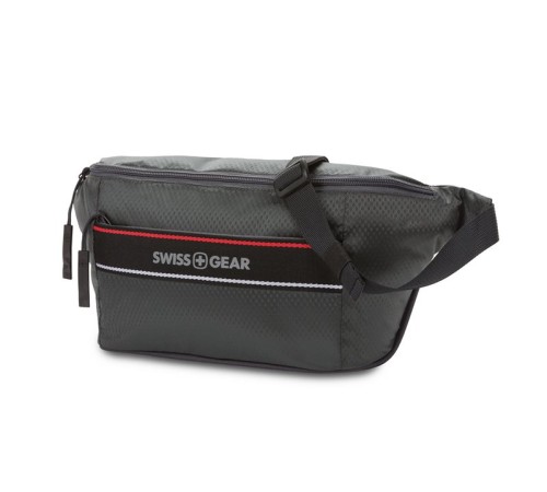 Сумка на пояс SWISSGEAR, серая, полиэстер с плетением рип-стоп, 38 x 5 x 15 см