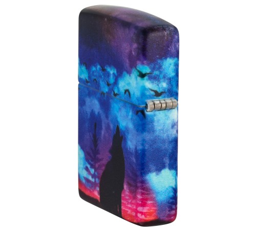 Зажигалка ZIPPO Wolf Design с покрытием 540 Matte, латунь/сталь, разноцветная, матовая, 38x13x57 мм