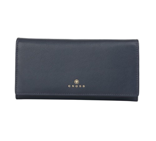 Кошелёк Cross Monaco Navy, кожа наппа, гладкая, цвет тёмно-синий, 20 x 11 x 2,5 см
