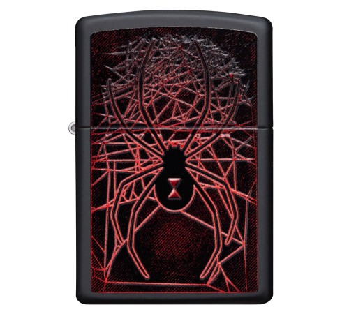 Зажигалка ZIPPO Spider Design с покрытием Black Matte, латунь/сталь, чёрная, матовая, 38x13x57 мм
