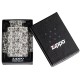 Зажигалка ZIPPO Skeleton с покрытием Glow in the Dark Green, латунь/сталь, серая, 38x13x57 мм