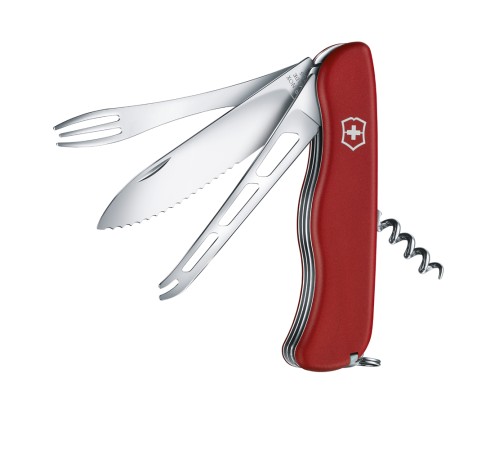 Нож перочинный VICTORINOX Cheese Master, 111 мм, 8 функций, с фиксатором лезвия, красный