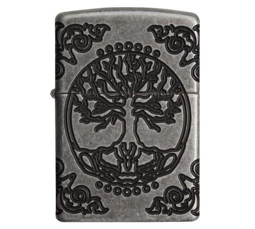 Зажигалка ZIPPO Armor® с покрытием Antique Silver, латунь/сталь, серебристая, матовая, 37х13x58 мм