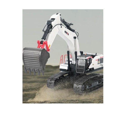 Радиоуправляемый экскаватор HUI NA TOYS, серый 2.4G 22CH 1/14 RTR