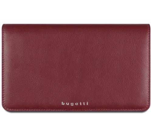Кошелёк женский BUGATTI Lady Top, красный, натуральная воловья кожа, 19,5х2х11,2 см