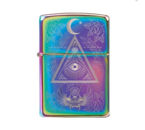 Зажигалка ZIPPO Classic с покрытием Multi Color, латунь/сталь, разноцветная, глянцевая, 38x13x57 мм