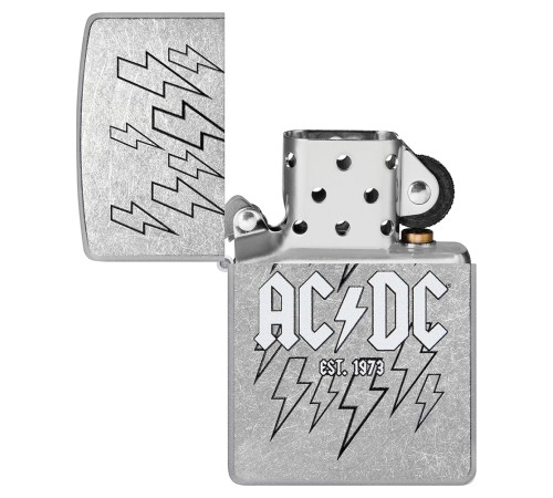 Зажигалка ZIPPO AC/DC с покрытием Street Chrome, латунь/сталь, серебристая, 38x13x57 мм