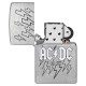 Зажигалка ZIPPO AC/DC с покрытием Street Chrome, латунь/сталь, серебристая, 38x13x57 мм