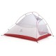 Палатка Naturehike Сloud up 2 20D NH17T001-T двухместная с ковриком, серо-красная, 6927595730560