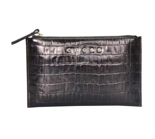 Клатч мини Cross Bebe Coco, кожа наппа фактурная, цвет чёрный/розовый,  21 х 15 х 1 см