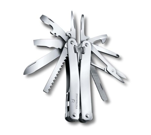 Мультитул VICTORINOX SwissTool Spirit X, 105 мм, 26 функций, в кожаном чехле
