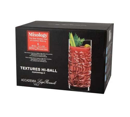 Бокалы для воды и коктейлей Luigi Bormioli Mixology Textures 6 шт.