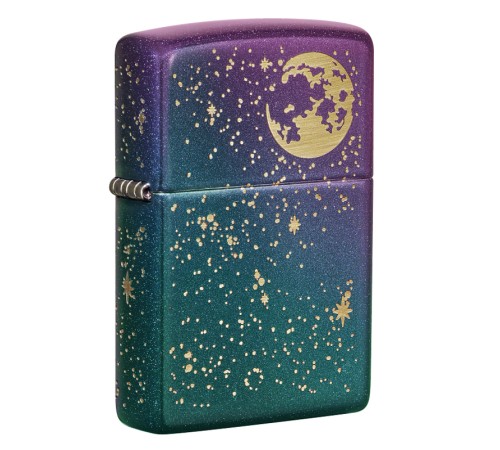 Зажигалка ZIPPO Starry Sky с покрытием Iridescent, латунь/сталь, фиолетовая, матовая, 38x13x57 мм