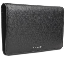 Кошелёк женский BUGATTI Lady Top, чёрный, натуральная воловья кожа, 19,5х2х11,2 см