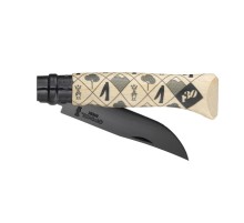 Нож Opinel №08, нержавеющая сталь, рукоять из граба, с черным лезвием, 002399