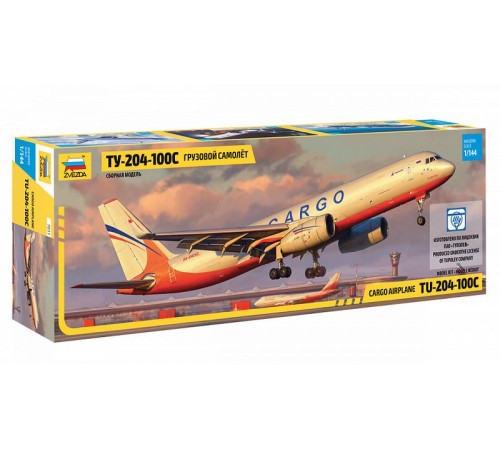 Сборная модель ZVEZDA Грузовой самолет нового поколения Ту-204-100С, 1/144