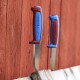 Нож Morakniv Basic 511 лимитированный 2025 углеродистая сталь, пласт. ручка (красная) синяя вставка