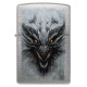 Зажигалка ZIPPO Dragon Design с покрытием Linen Weave, латунь/сталь, серебристая, 38x13x57 мм