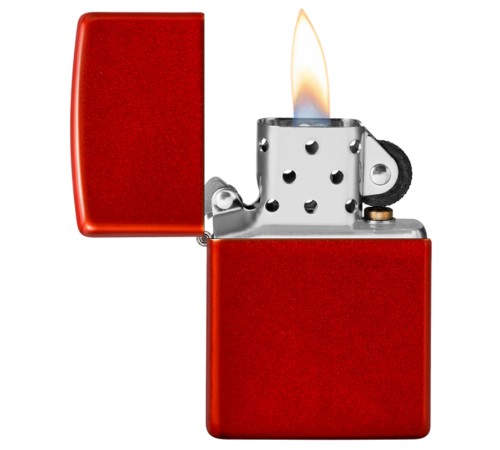 Зажигалка ZIPPO Classic с покрытием Metallic Red, латунь/сталь, красная, матовая, 38x13x57 мм