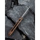 Складной нож CIVIVI Button Lock Elementum 14C28N Steel Gray Stonewashed Handle Brown Micarta