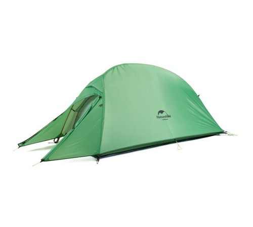 Палатка сверхлегкая Naturehike Сloud Up 1 Updated NH18T010-T, 210T  одноместная с ковриком, зеленая, 6927595730539