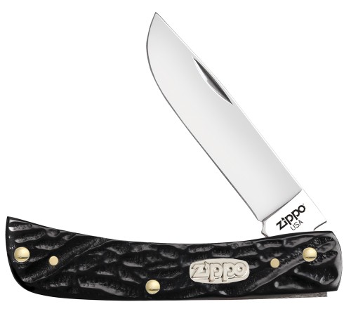 Нож перочинный ZIPPO Rough Black Synthetic Sodbuster Jr, 92 мм, чёрный + ЗАЖИГАЛКА ZIPPO 207