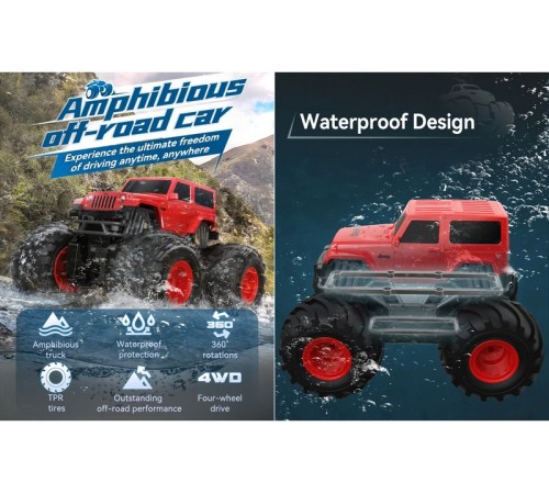 Радиоуправляемая машина-амфибия Double Eagle Jeep Wrangler Bigfoot 1/18 4WD 2.4G RTR