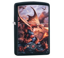 Зажигалка ZIPPO Anne Stokes с покрытием Black Matte, латунь/сталь, чёрная, матовая, 38x13x57 мм