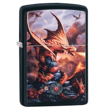 Зажигалка ZIPPO Anne Stokes с покрытием Black Matte, латунь/сталь, чёрная, матовая, 38x13x57 мм