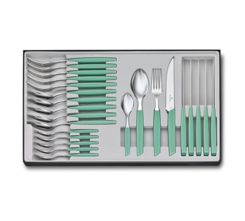 Набор из 24 столовых принадлежностей VICTORINOX Swiss Modern: 6 ножей для стейка, 6 вилок, 12 ложек